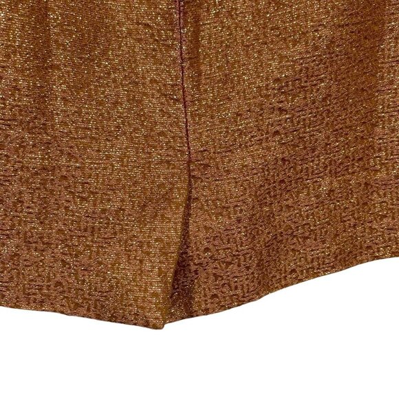 J.Crew Rose Gold Metallic Silk Pencil Skirt Sz 12 Lined Textured Shimmer Evening - Picture 9 of 12
